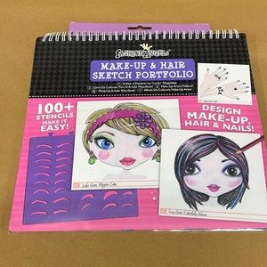 Fashion angle make up and hair sketch portfolio book